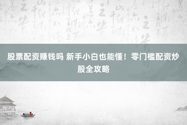 股票配资赚钱吗 新手小白也能懂！零门槛配资炒股全攻略